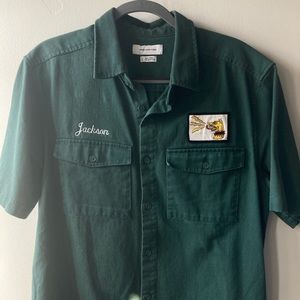 EMBROIDERED GREEN URBAN OUTFITTERS WORK SHIRT